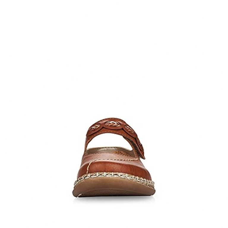 RIEKER Clogs braun FSK Damen Halbschuhe