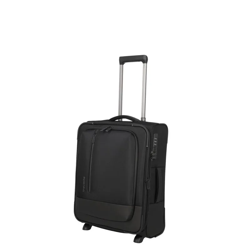 Travelite CROSSLITE Bordtrolley S mit 2 Rollen (54 cm) - Schwarz