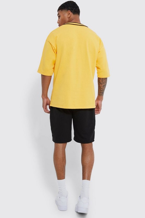 Oversize Worldwide Baseball Poloshirt & Shorts