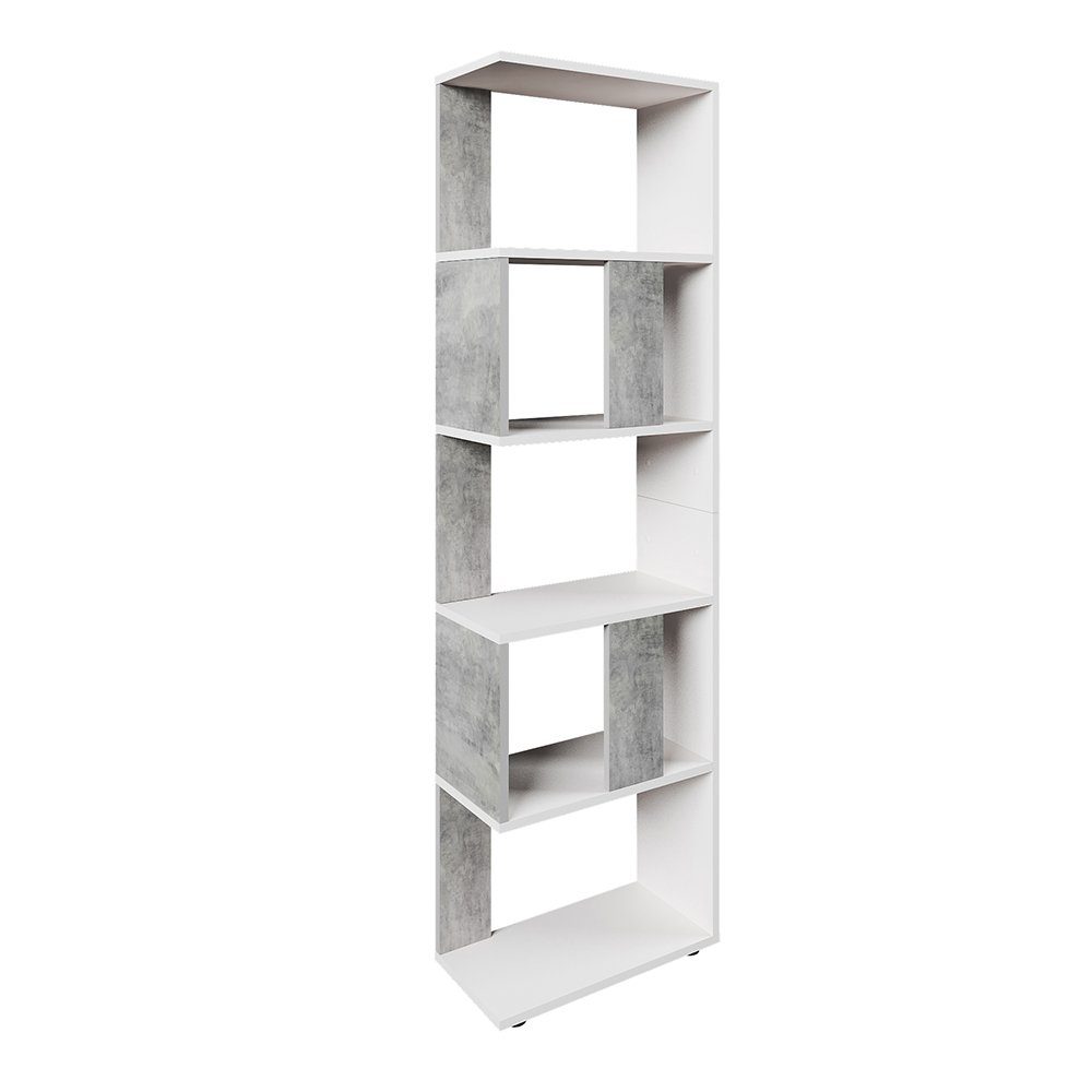 Vicco Raumteiler Bücherregal Standregal Klein Weiß Beton