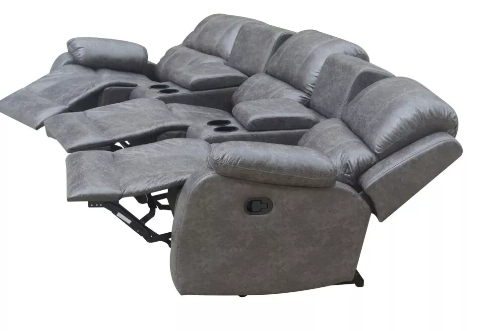 Happy Home Happy Home Home-Cinema 3-Sitzer Polstergarnitur grau