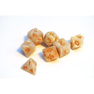 Würfelset Pearl: White/Gold  (7)