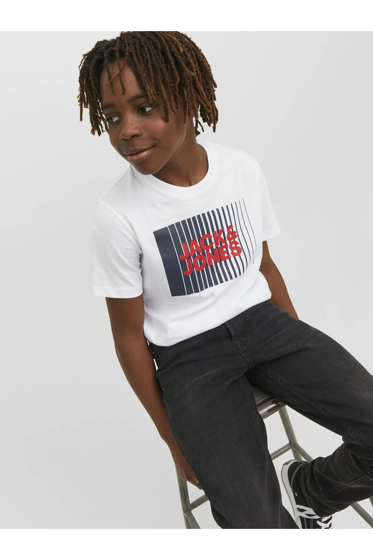 Jack & Jones Junior  T-Shirt - Weiß - Regular Fit