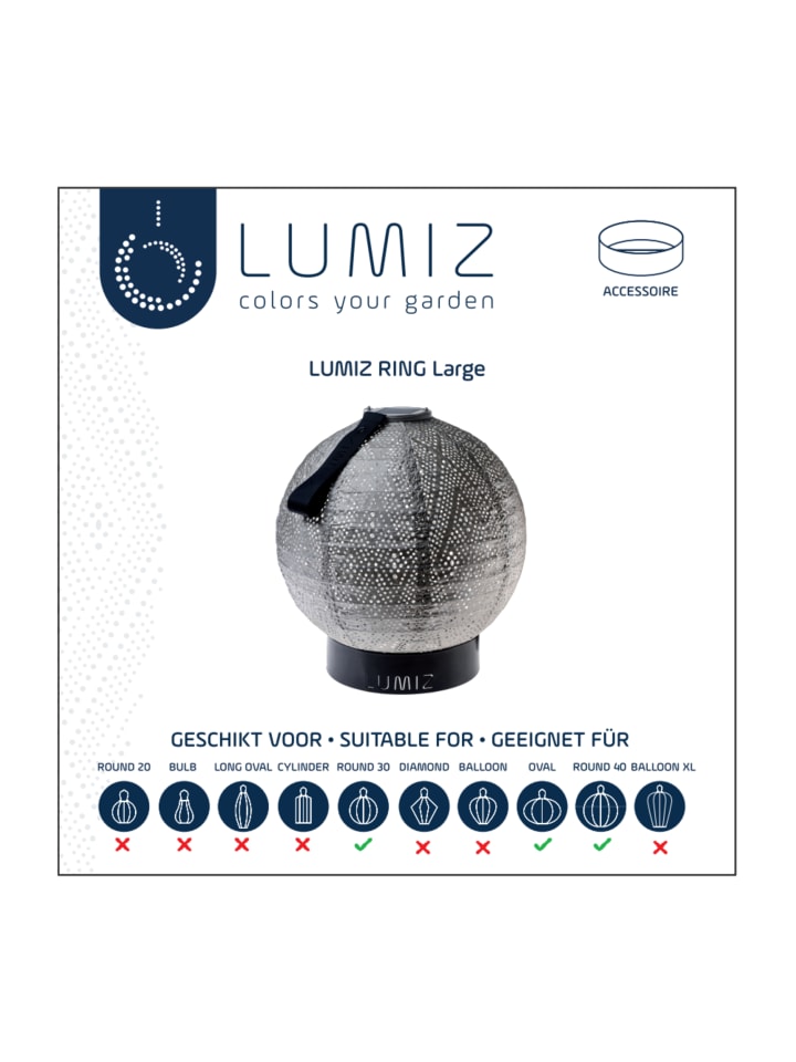 GMD Living Solar-Laternen Standfuß METAL RING-18 in Schwarz günstig kaufen 18 cm