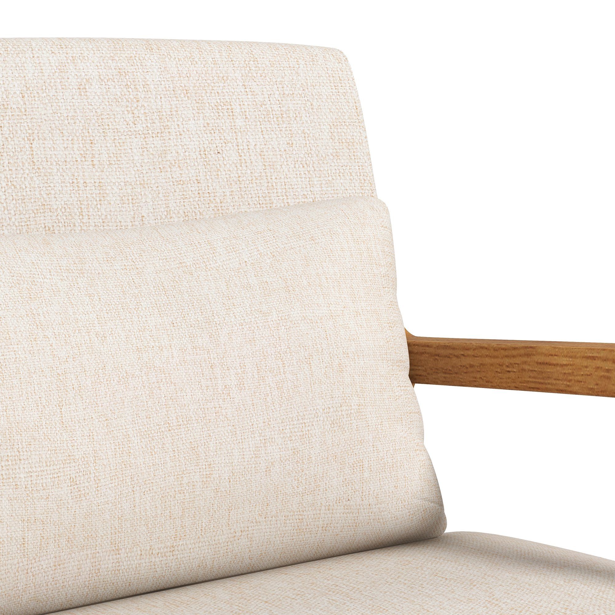 HOMCOM Schaukelstuhl Schwingsessel Relaxsessel mit weicher Polsterung (Schaukelsessel, 1 St), für Schlafzimmer, Wohnzimmer, Creme