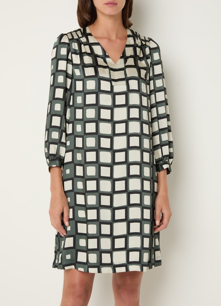 Robe tunique courte Saskia de Gerard Darel, à carreaux et poches latérales