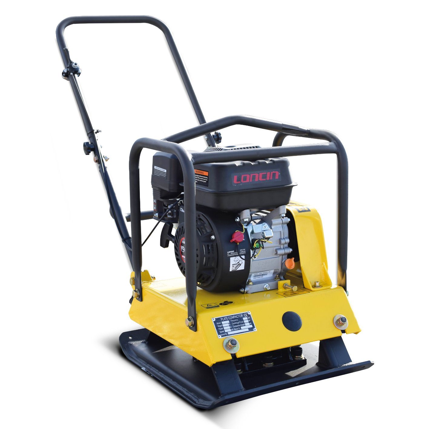 BAMATO Rüttelplatte R-100, max. 4200 vpm, 3-tlg., inklusive Gummimatte und Fahrwerk