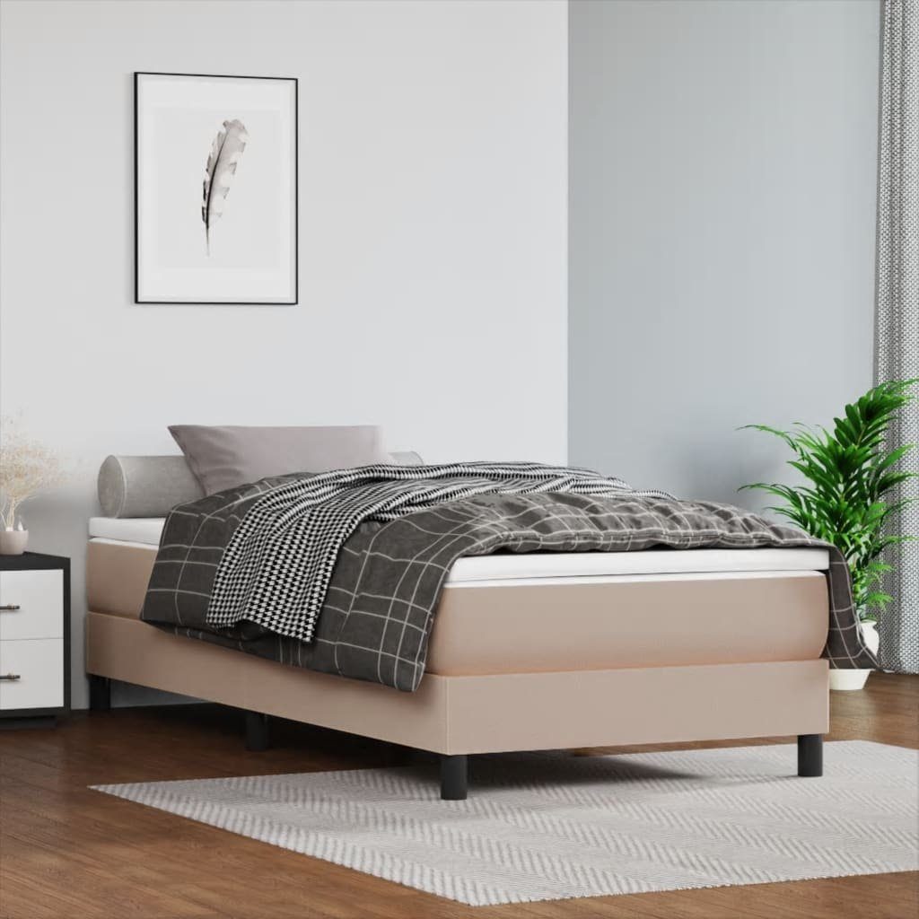 Boxspringmatratze Taschenfederkernmatratze Cappuccino 80x200x20 cm Kunstleder, vidaXL, 20 cm hoch