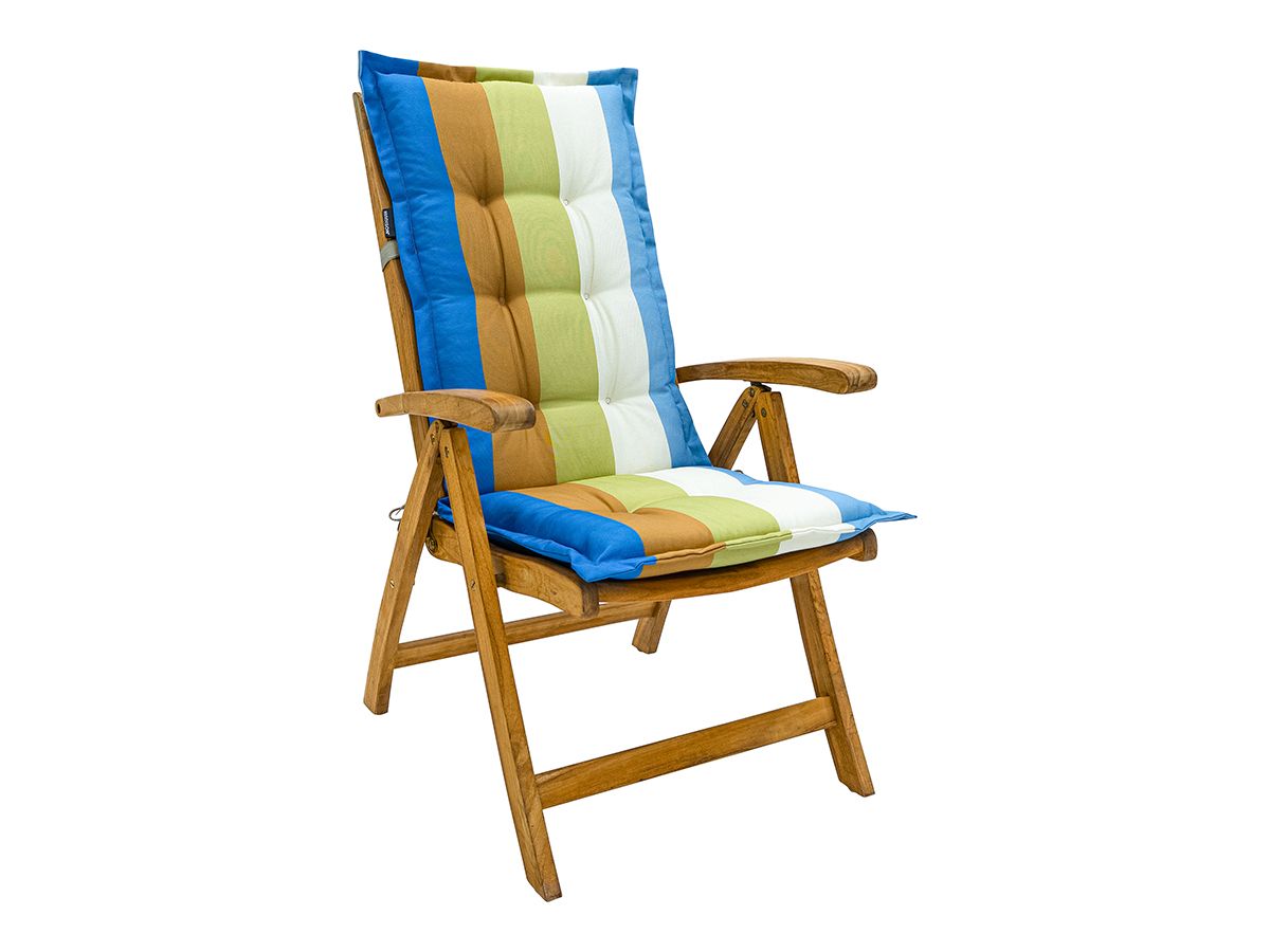 Madison Vivero Azur 123 x 50 Gartenstuhlkissen mit hoher Rückenlehne