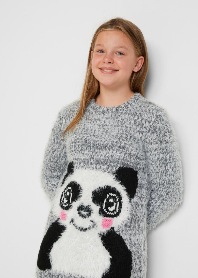 Flauschiger Mädchen Strickpullover