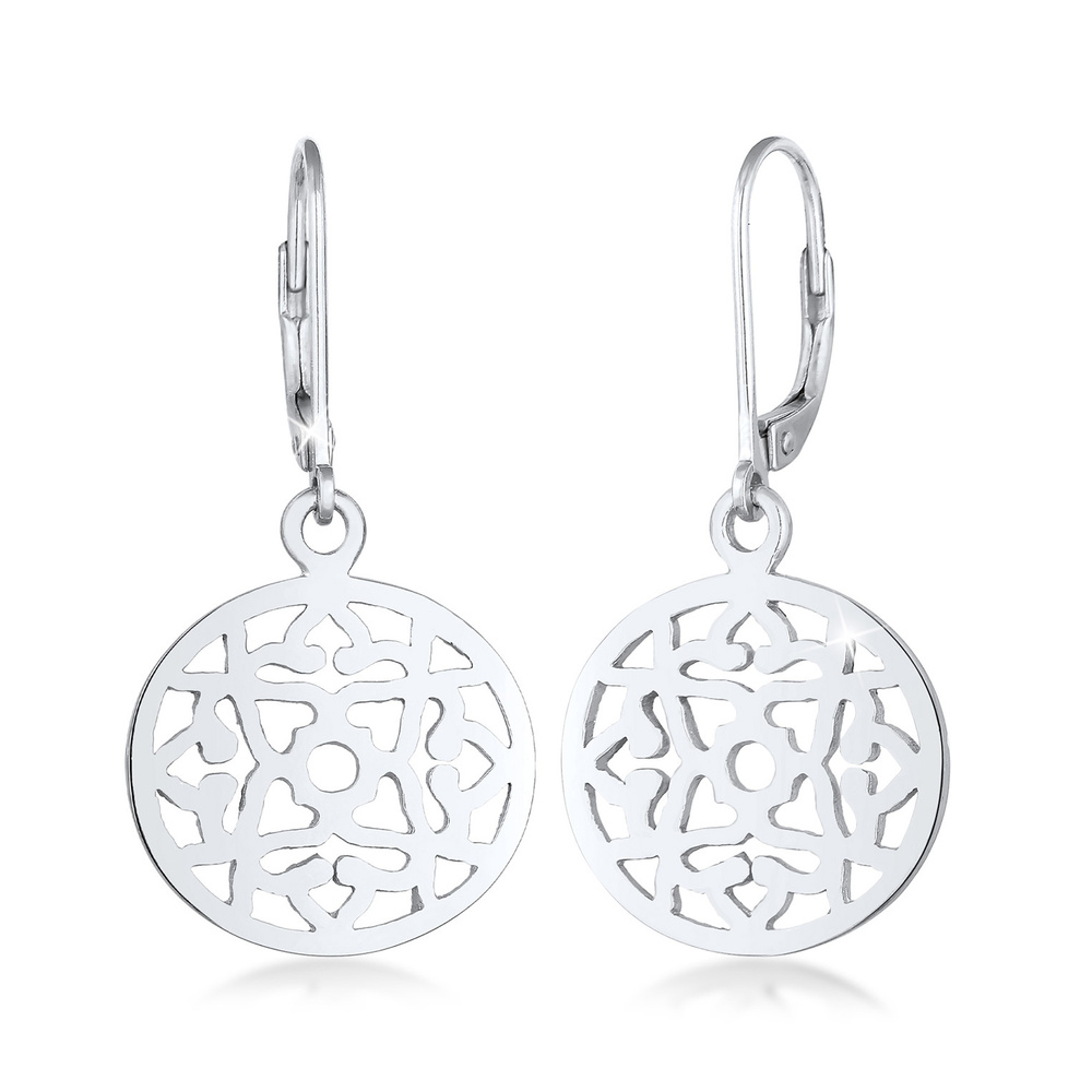 Elli Elli Boucles d'Oreilles Boucles d'oreilles pour dames Ornament Oriental Round en  Boucles d'oreilles