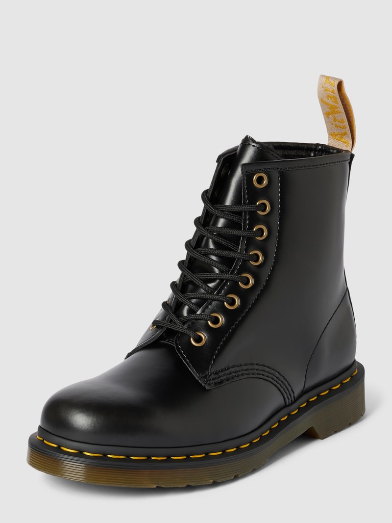 Boots mit Schnürung Modell 'Vegan' in schwarz