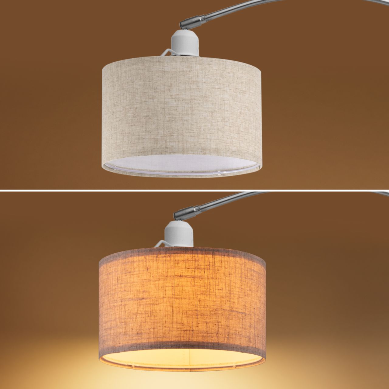 Casaria monzana® Design Bogenlampe Leinen 150-175cm verstellbar