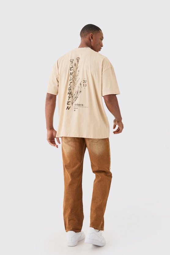 Lockere Jeans in Braun