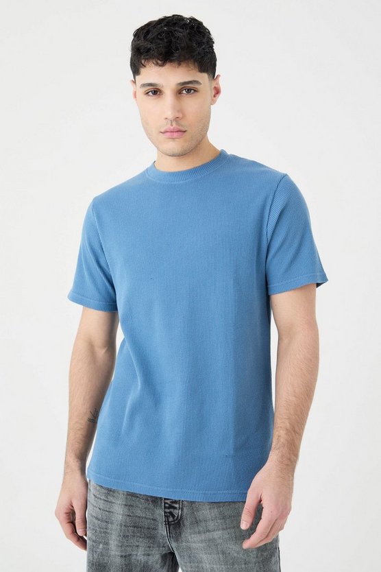 Slim-Fit T-Shirt in Waffeloptik