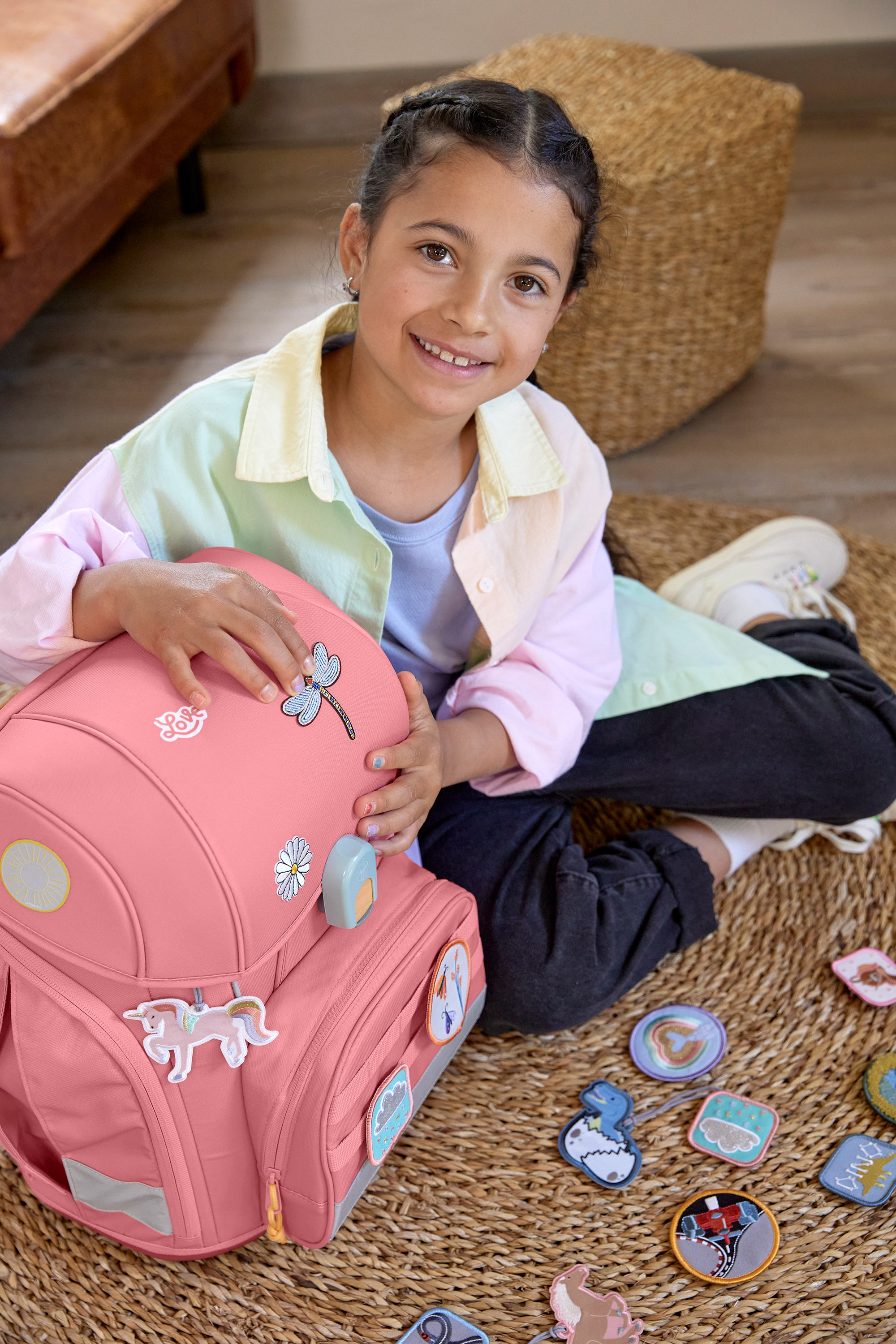 Schulranzen Set 7-teilig, Boxy Unique Pink