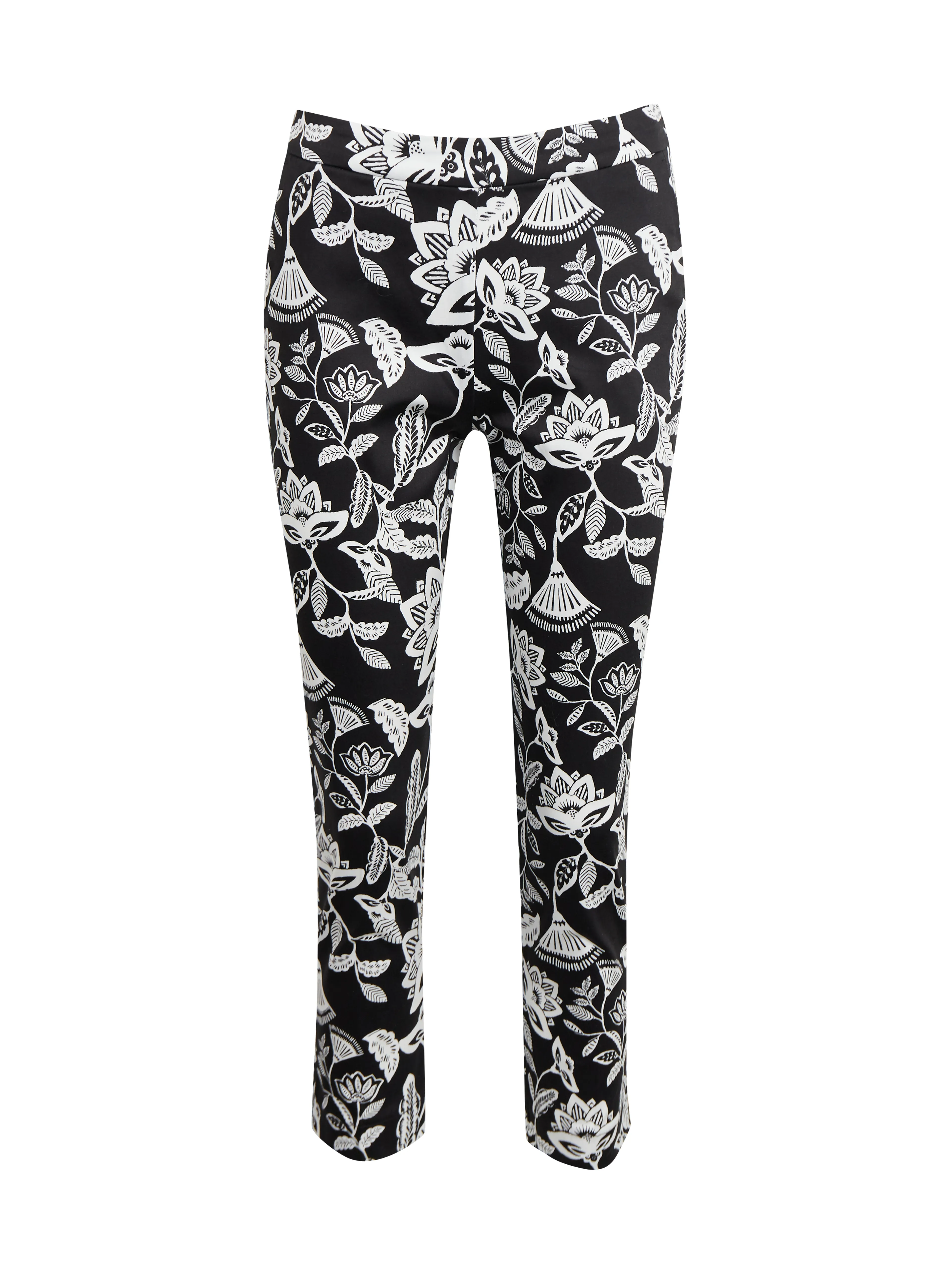 Weiß-schwarz gemusterte Damenhose ORSAY