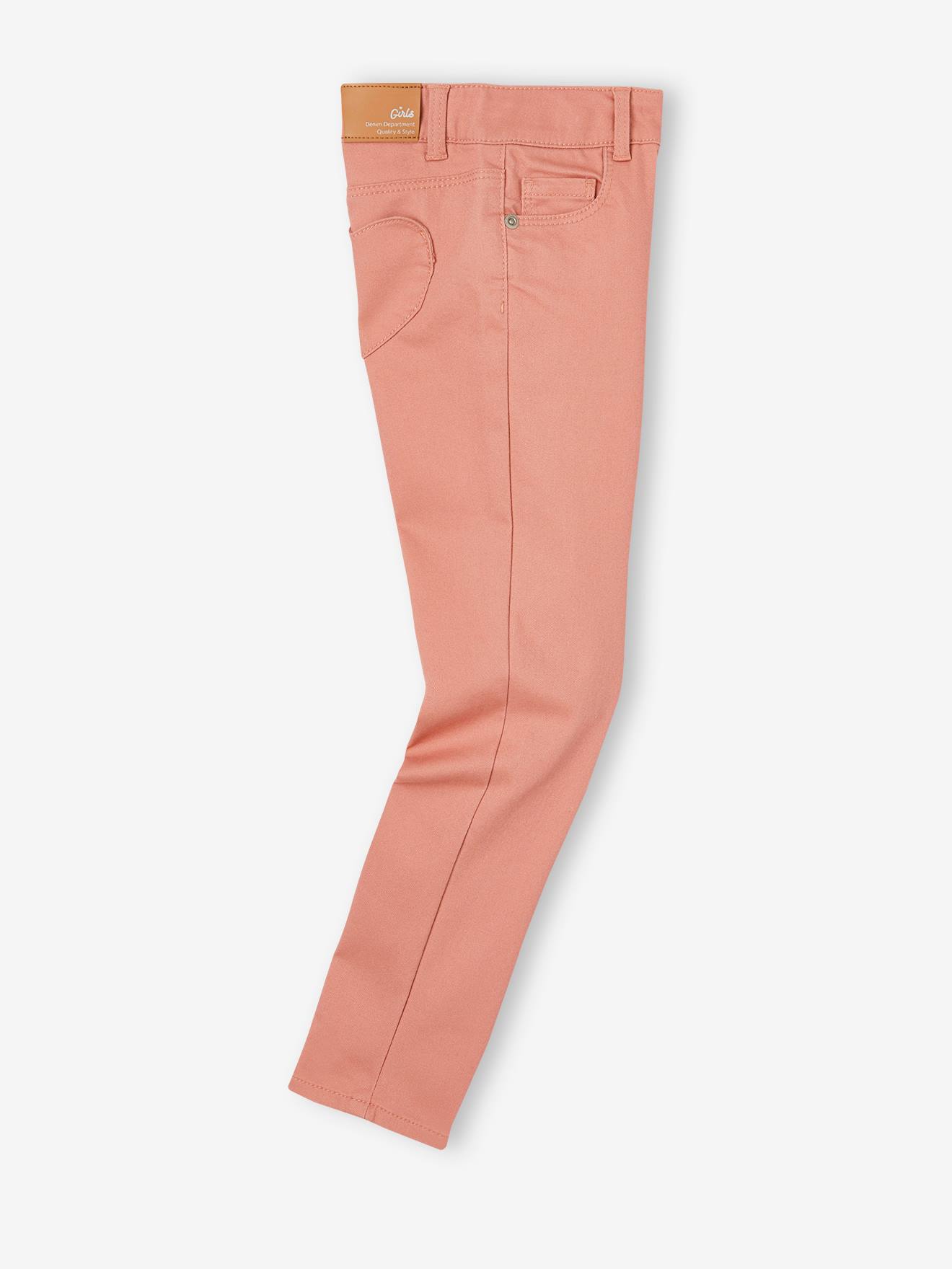Vertbaudet Die UNVERWÜSTLICHE, robuste Mädchen Jeans, Slim-Fit - pfirsich