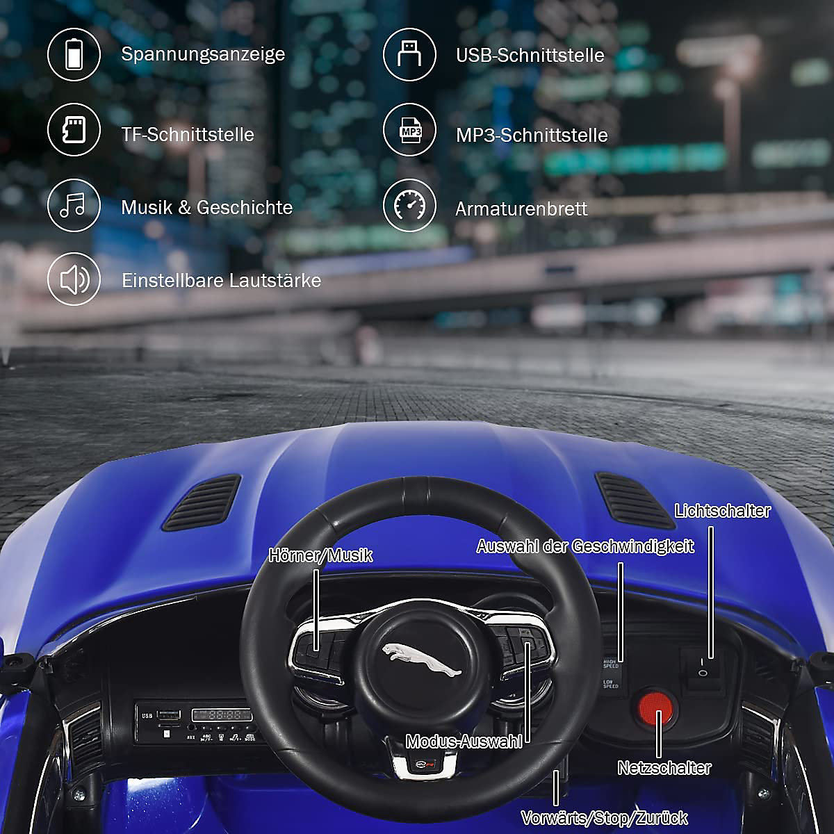 Elektroauto Jaguar mit Fernbedienung & Musik