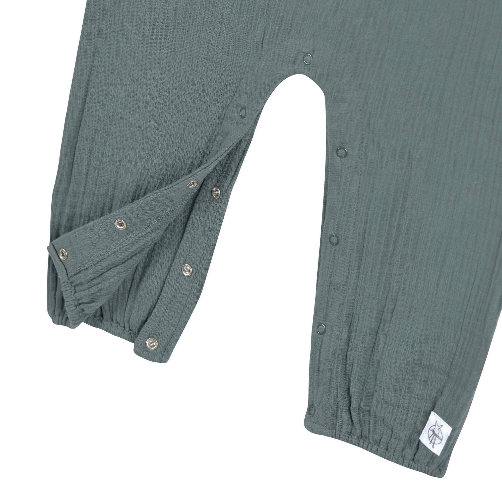 Musselin Jumpsuit - Bio Baumwolle, Petrolgrün