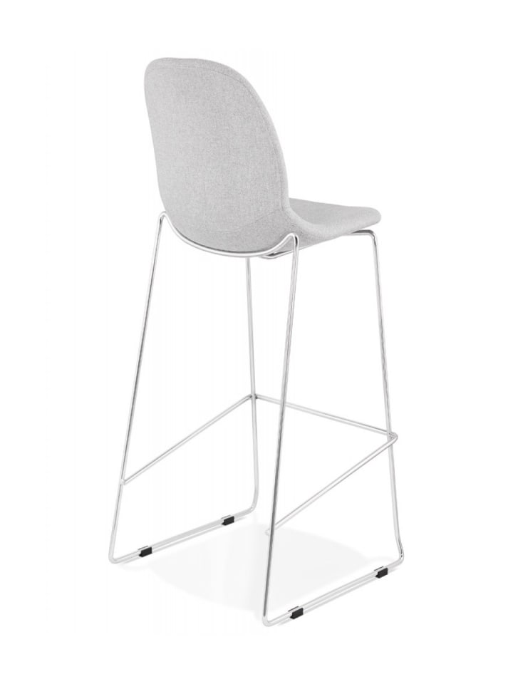 KADIMA DESIGN Barhocker aus Metall und Stoff | Sitzhocker mit Polsterung in Grau-Silber günstig kaufen onesize