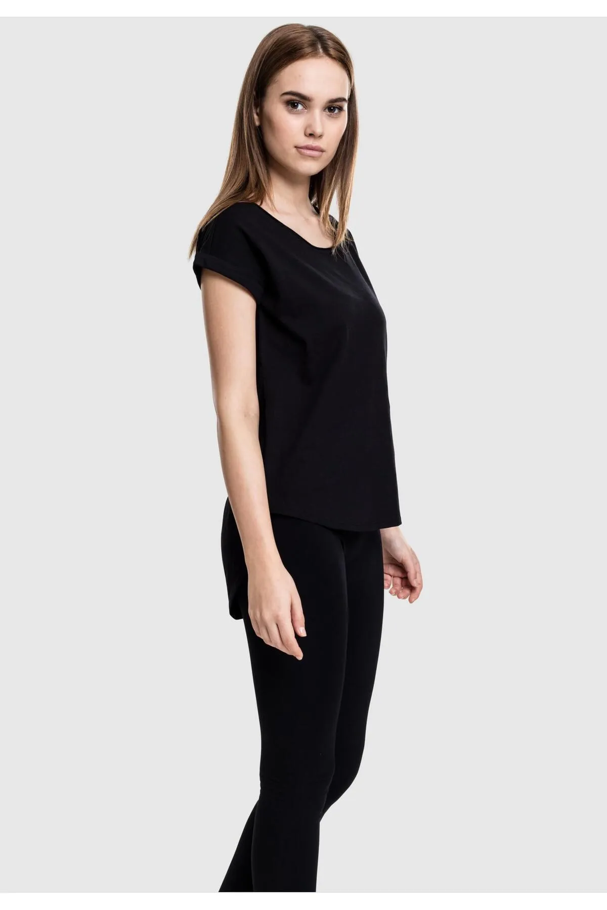 Urban Classics  Damen Long Back Shaped Slub Tee für Damen