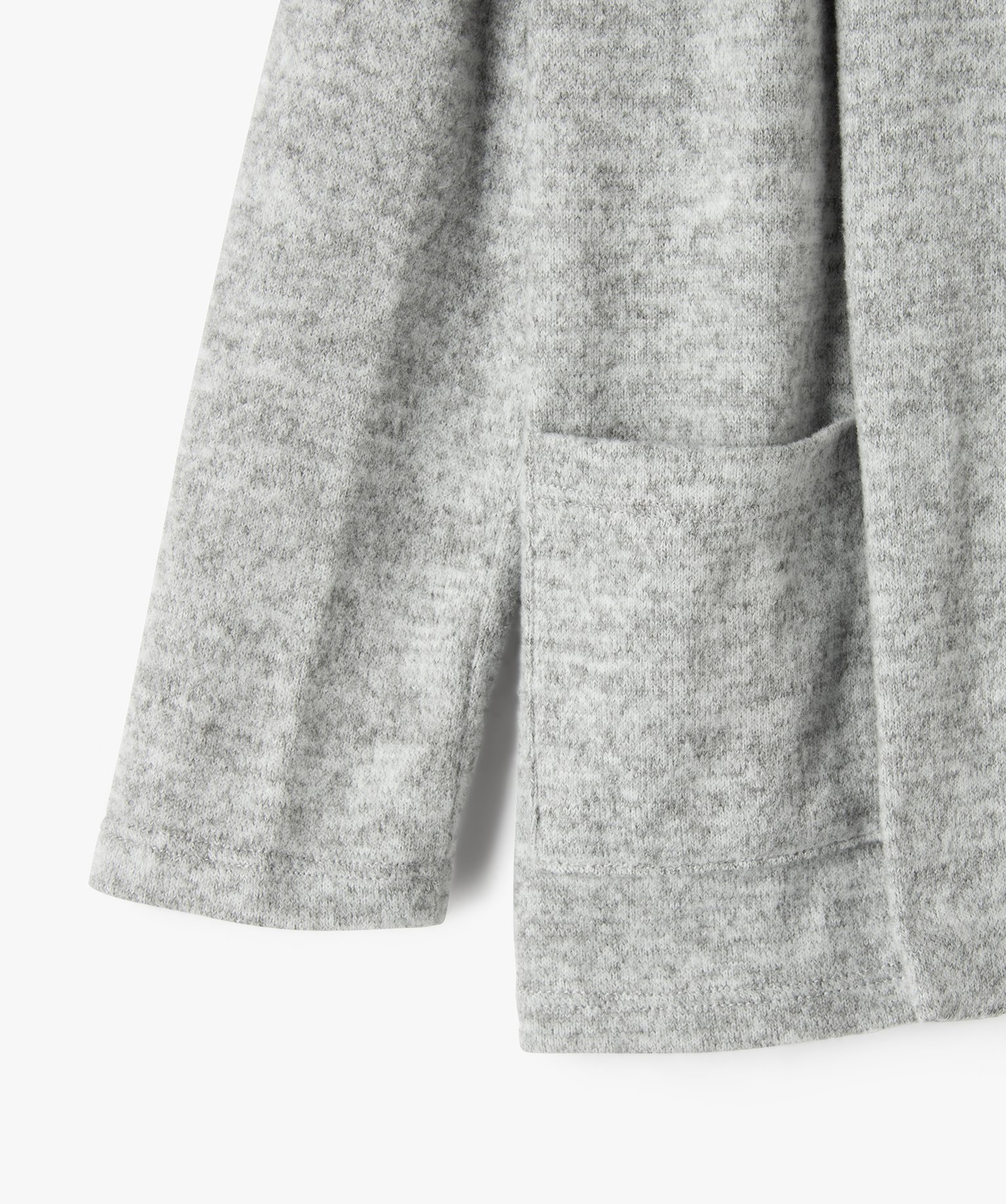 Gilet fluide porté ouvert fille gris | GEMO
