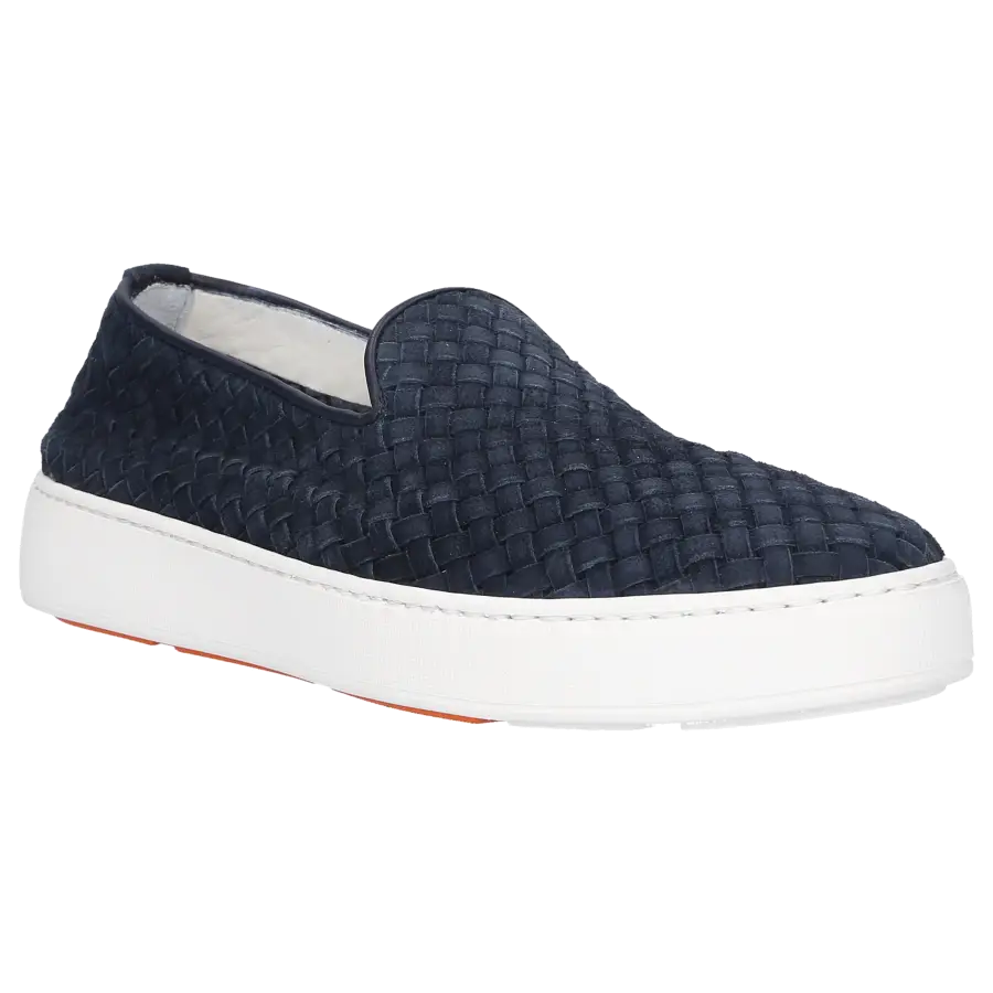 Santoni - Sneaker low 60665 Veloursleder Logo blau - blau