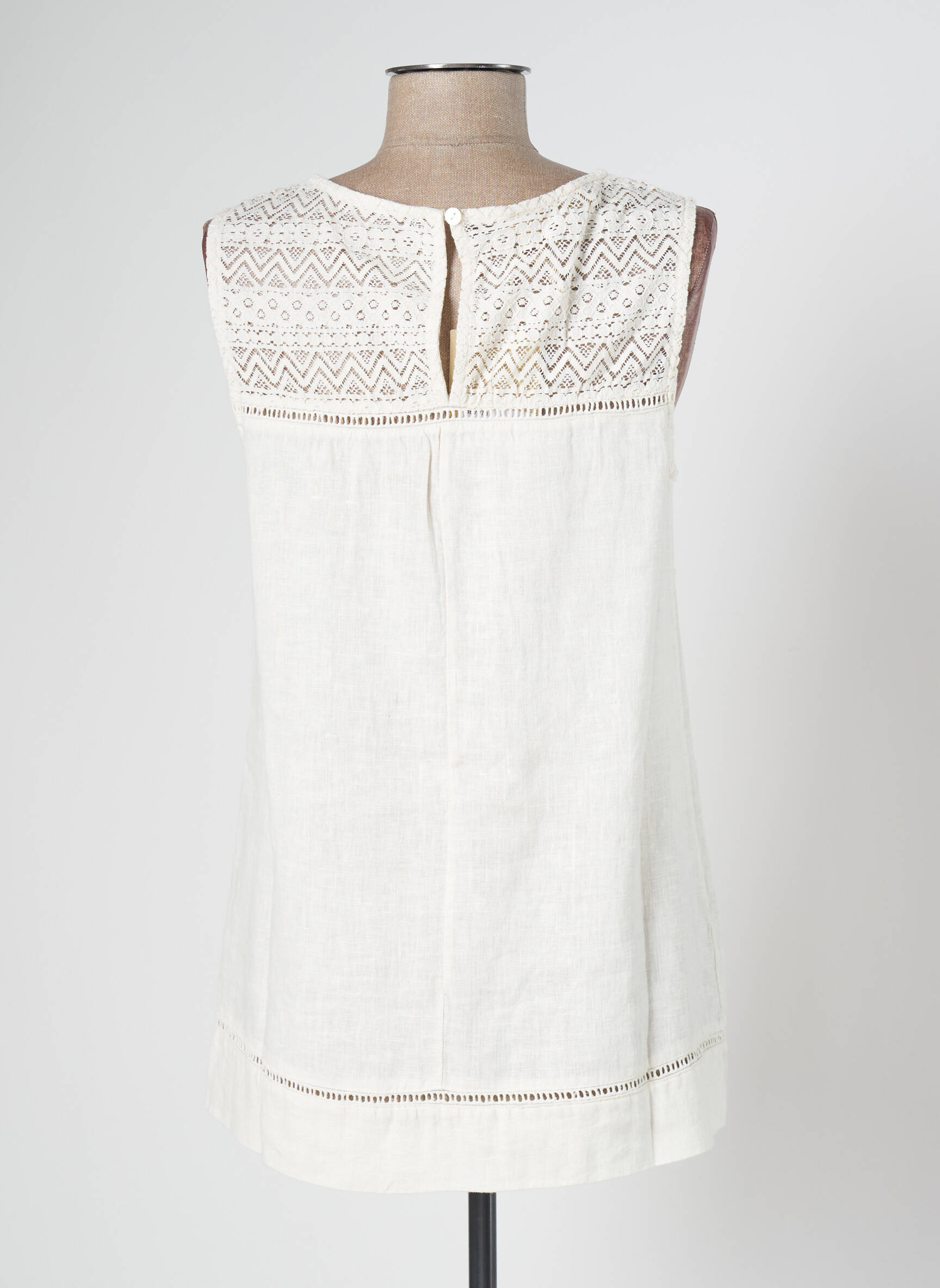 Blanc Boheme Tuniquesansmanche Femme couleur beige