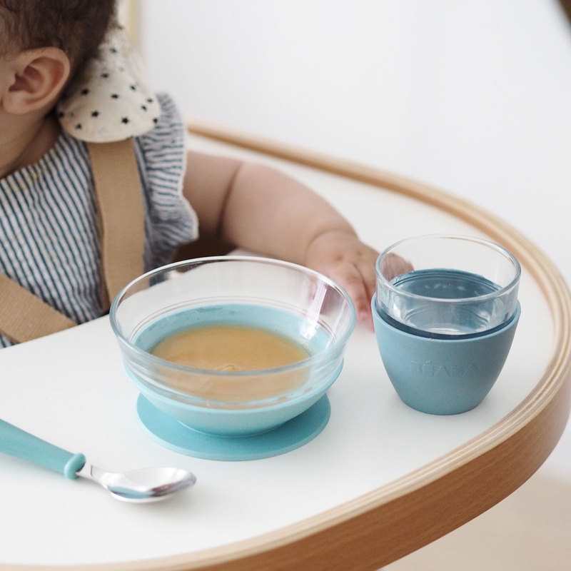 Coffret repas en verre Duralex bleu Beaba