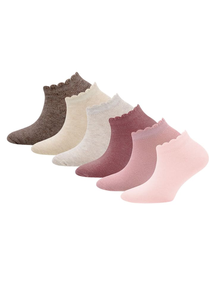 ewers 6er-Set Socken Mäusezähnchenrand in rosa-beige günstig kaufen