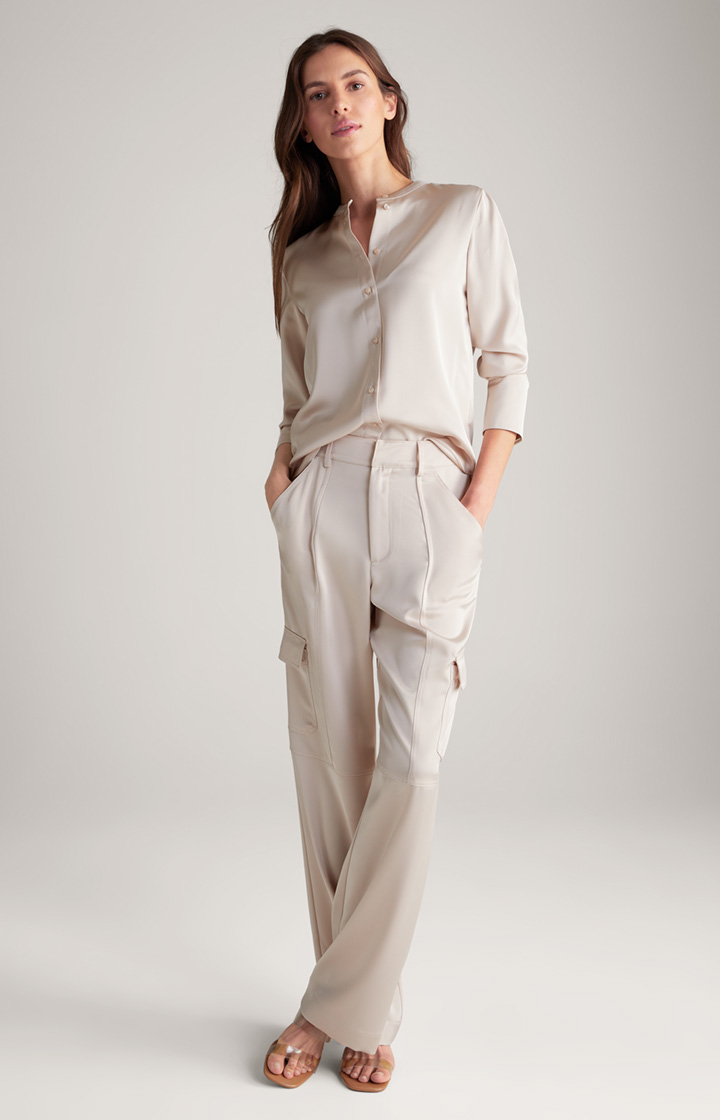 Satin-Bluse in Nude