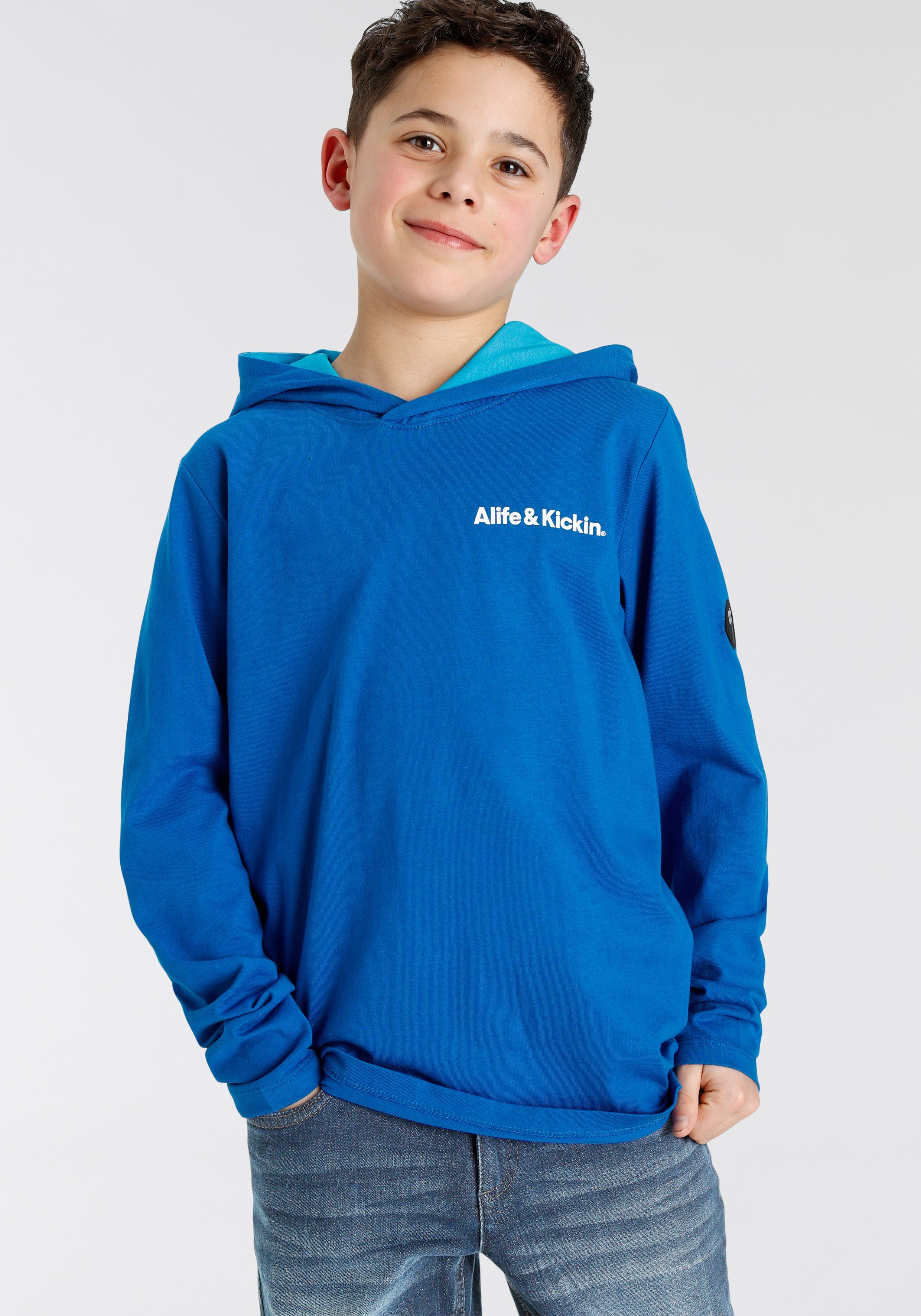 Alife & Kickin Kapuzenshirt Logo-Print modischer Rückenprint im Farbverlauf, NEUE MARKE!