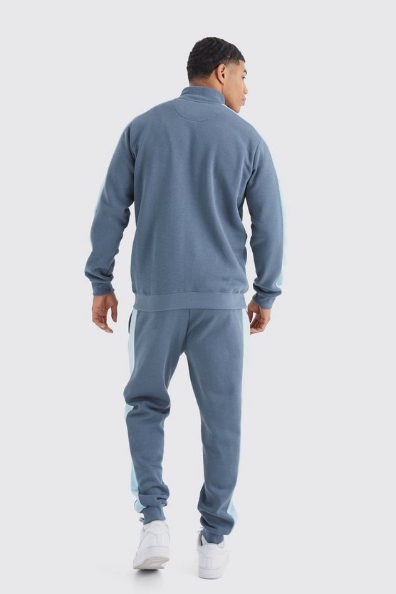 Slim-Fit Man Trainingsanzug mit Trichterkragen und Reißverschluss