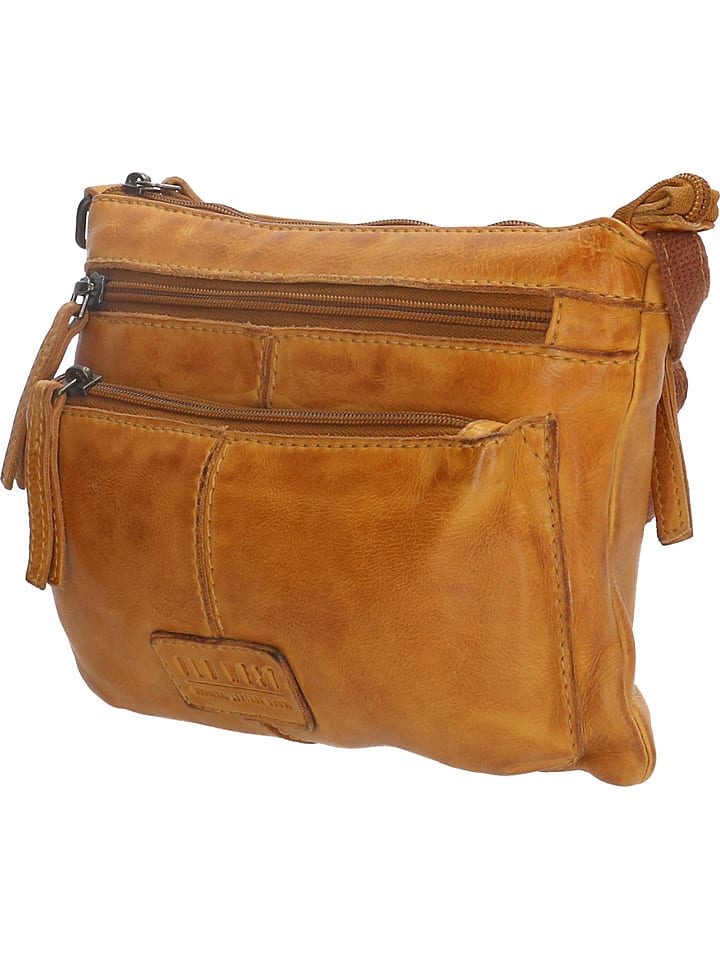 HIDE & STITCHES Leder-Umhängetasche in Ocker - (B)23 x (H)17 x (T)3,5 cm günstig kaufen onesize