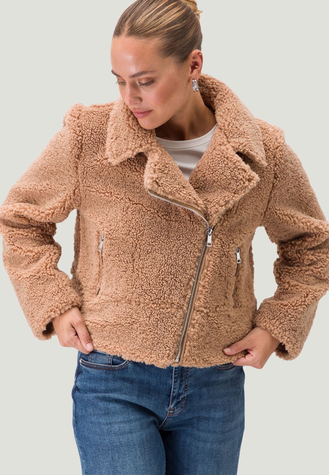 Teddyjacke mit Reißverschluss