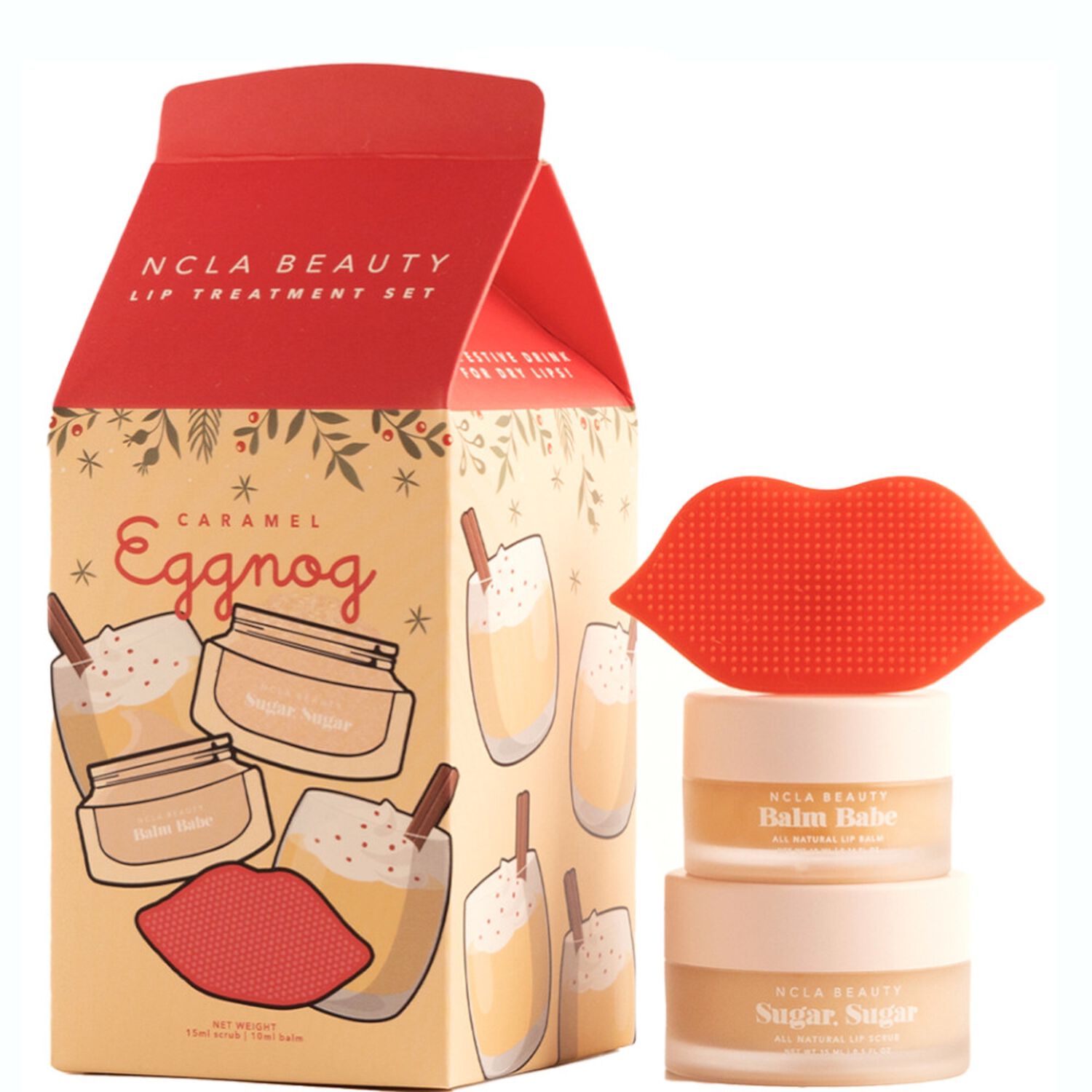 NCLA Beauty Caramel Eggnog Coffret Traitement des Lèvres Intense - 2 Produits + Scrubber