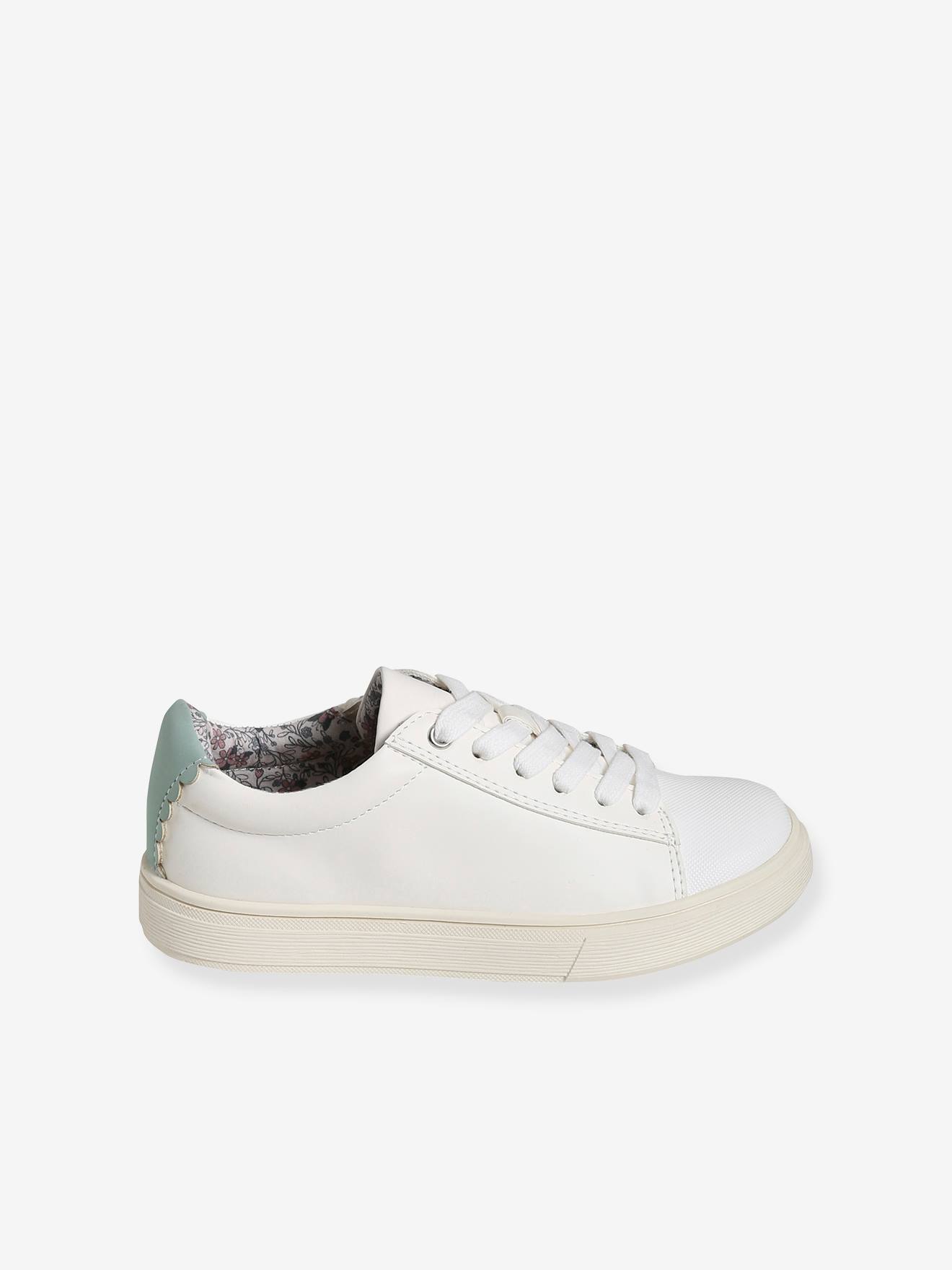 Baskets lacées et zippées fille blanc