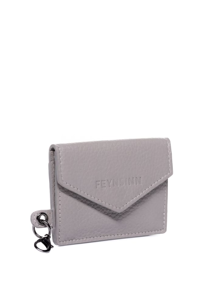 FEYNSINN Leder-Kartenetui flach mit RFID Schutz echt Leder Geldbeutel Damen groß hell-grey in grau günstig kaufen onesize