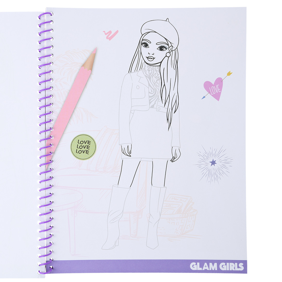 Glam Girls Malbuch mit 24 Seiten