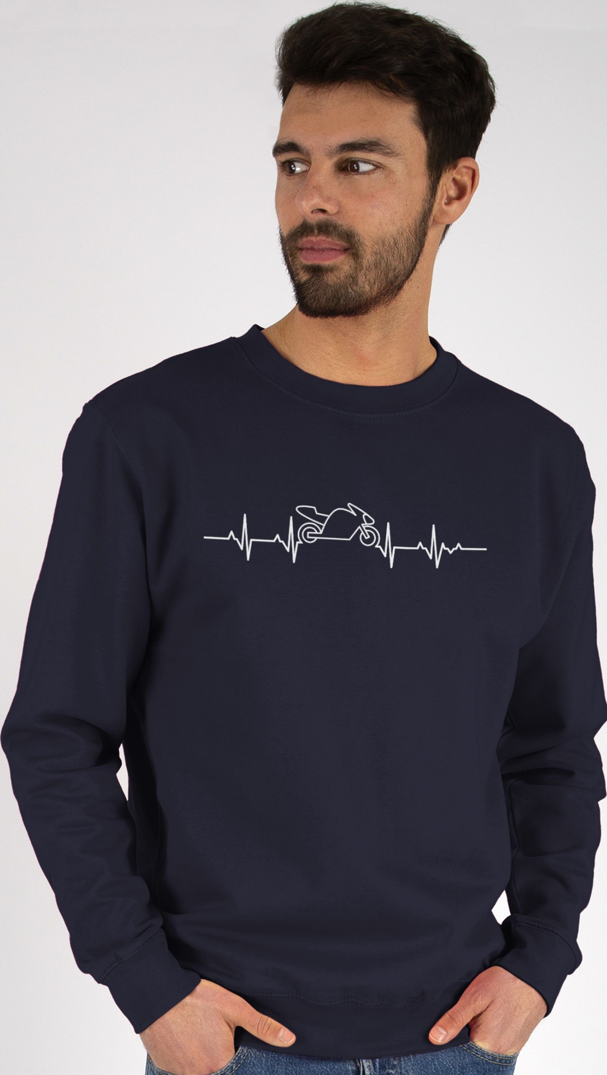Shirtracer Sweatshirt Herzschlag Motorrad - Motorbike (1-tlg) Motorrad Biker