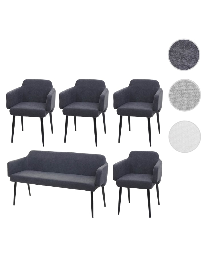 MCW Esszimmer-Set L13 4er-Set Stuhl Sitzbank, Anthrazit günstig kaufen onesize