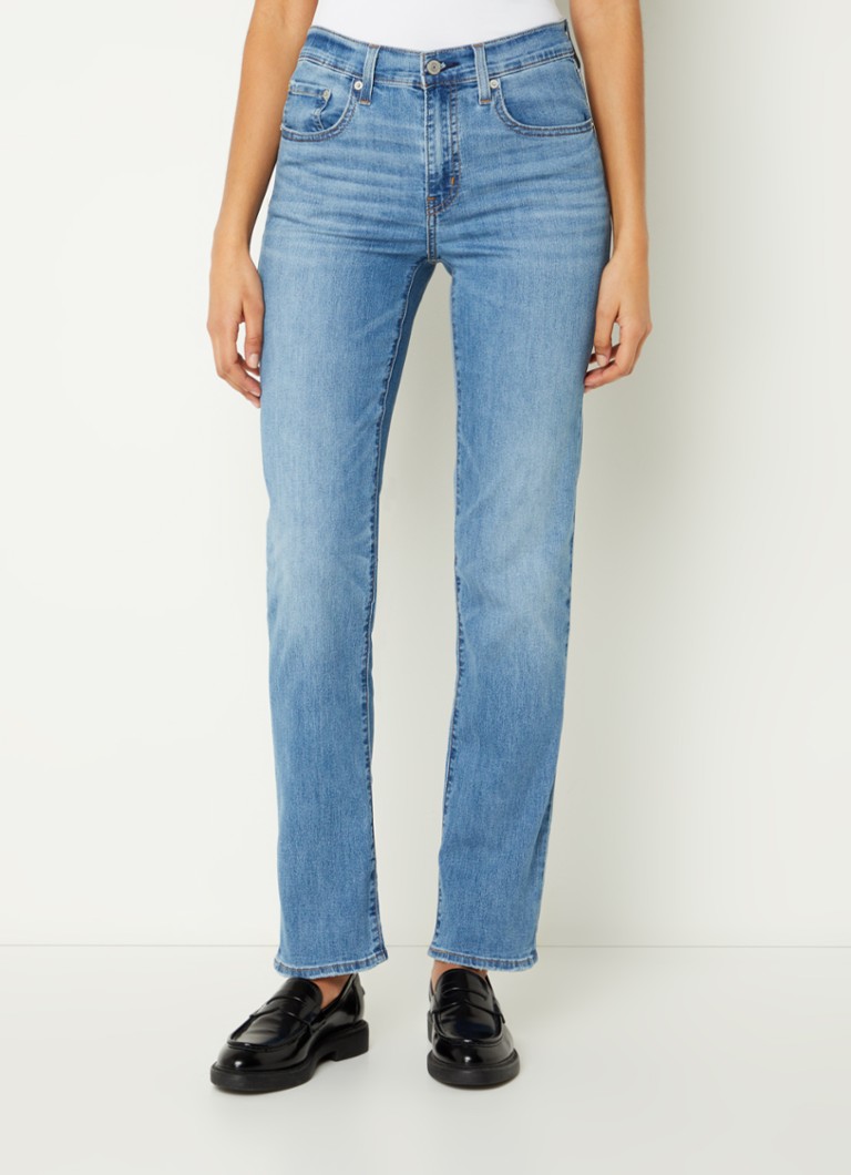 Blugi skinny Levi's 724 cu talie înaltă, decolorare medie