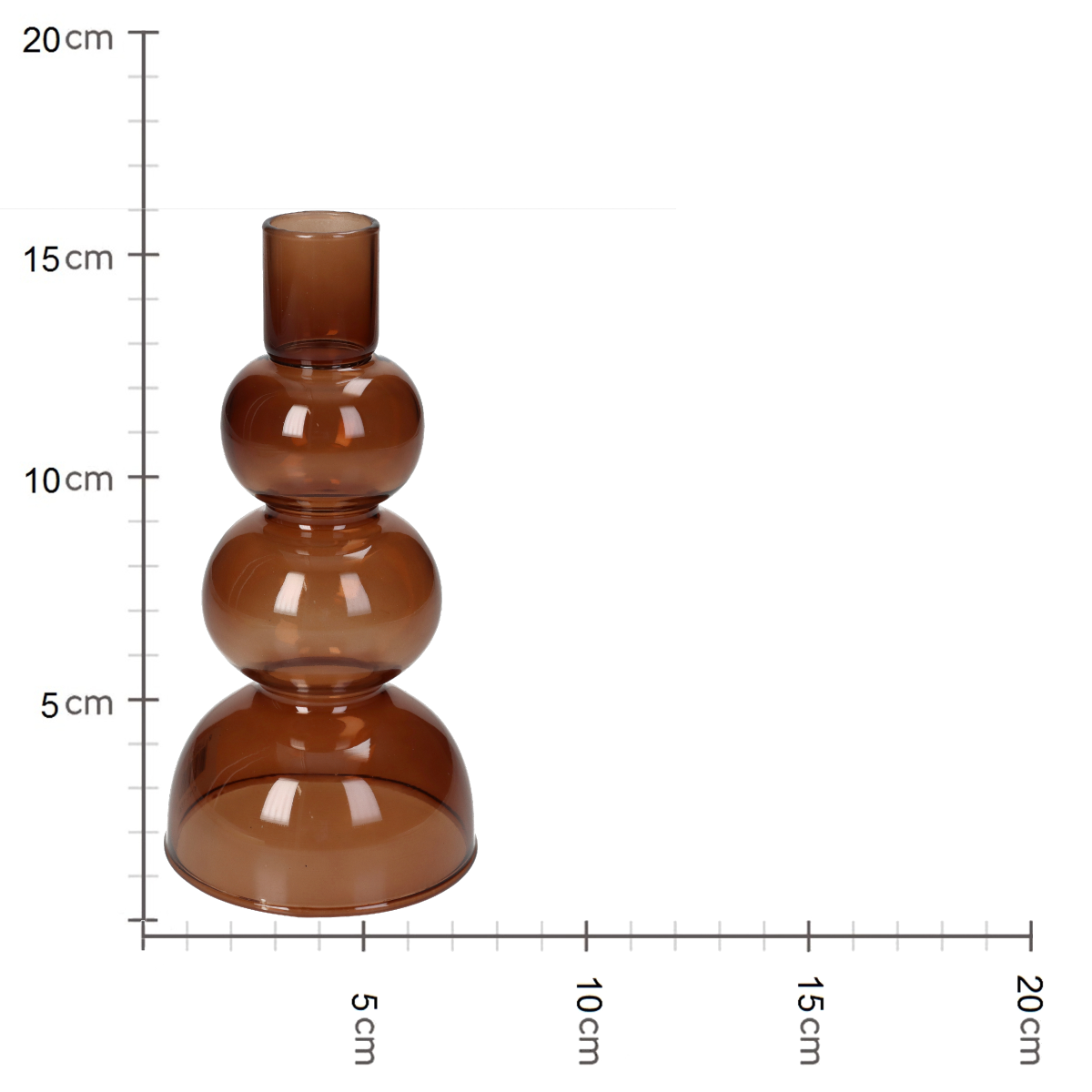 Trendhopper Kerzenständer Bobble Glas Braun 16 cm