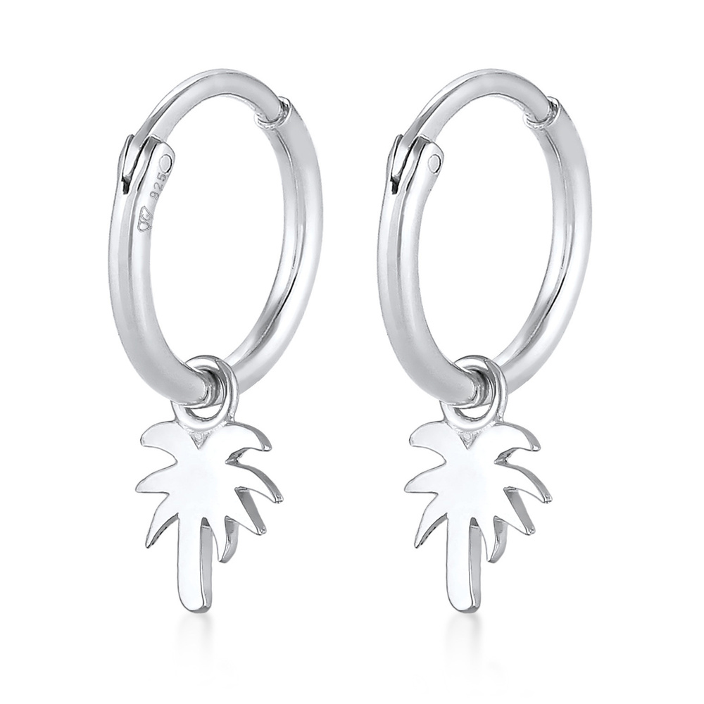 Elli Elli Boucles d'Oreilles Femmes Créoles Palmier Pendentif Tendance Filigrane en ar Boucles d'oreilles