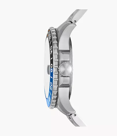 Fossil Uhr Fossil Blue GMT Edelstahl