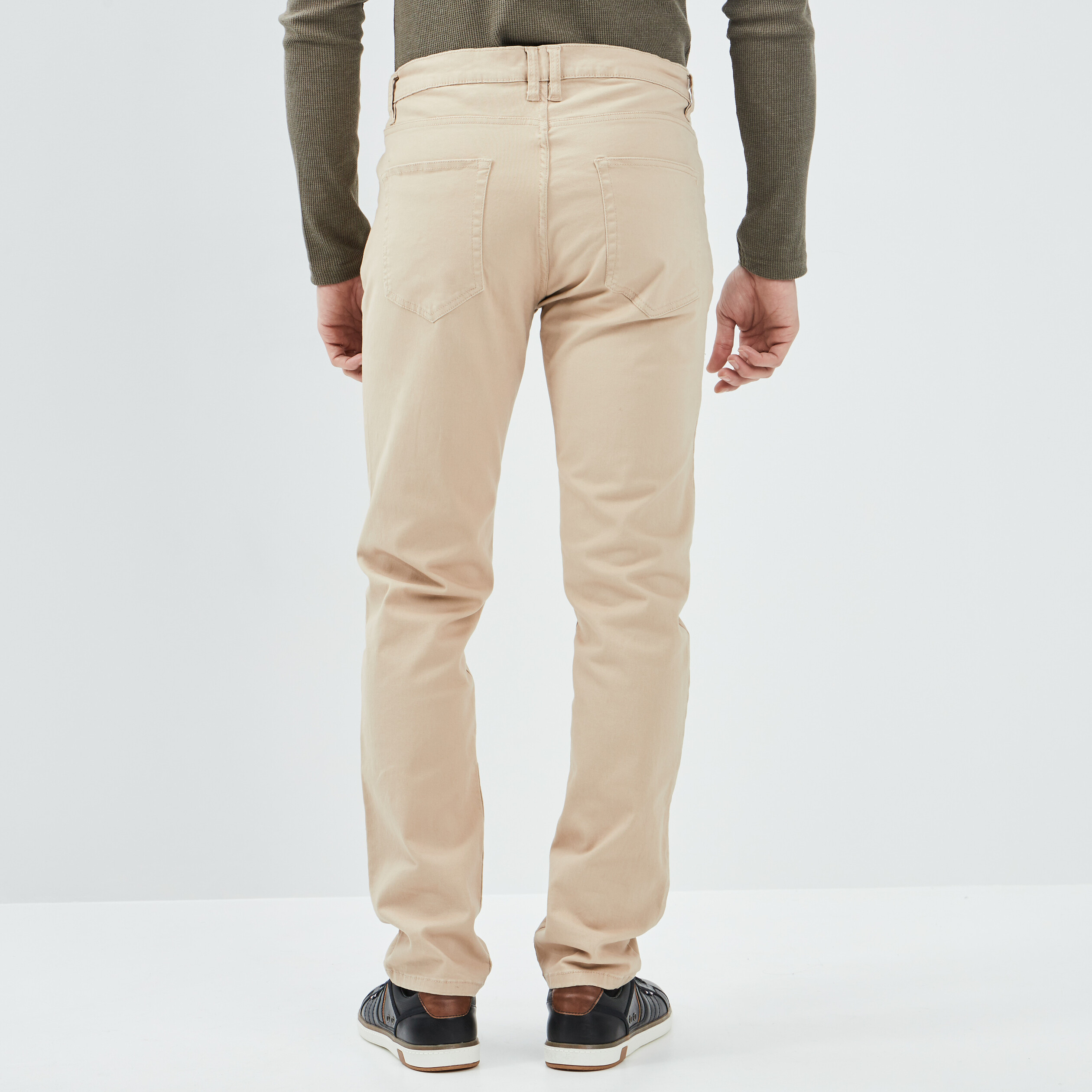 Pantalon droit en coton sable homme | La Halle