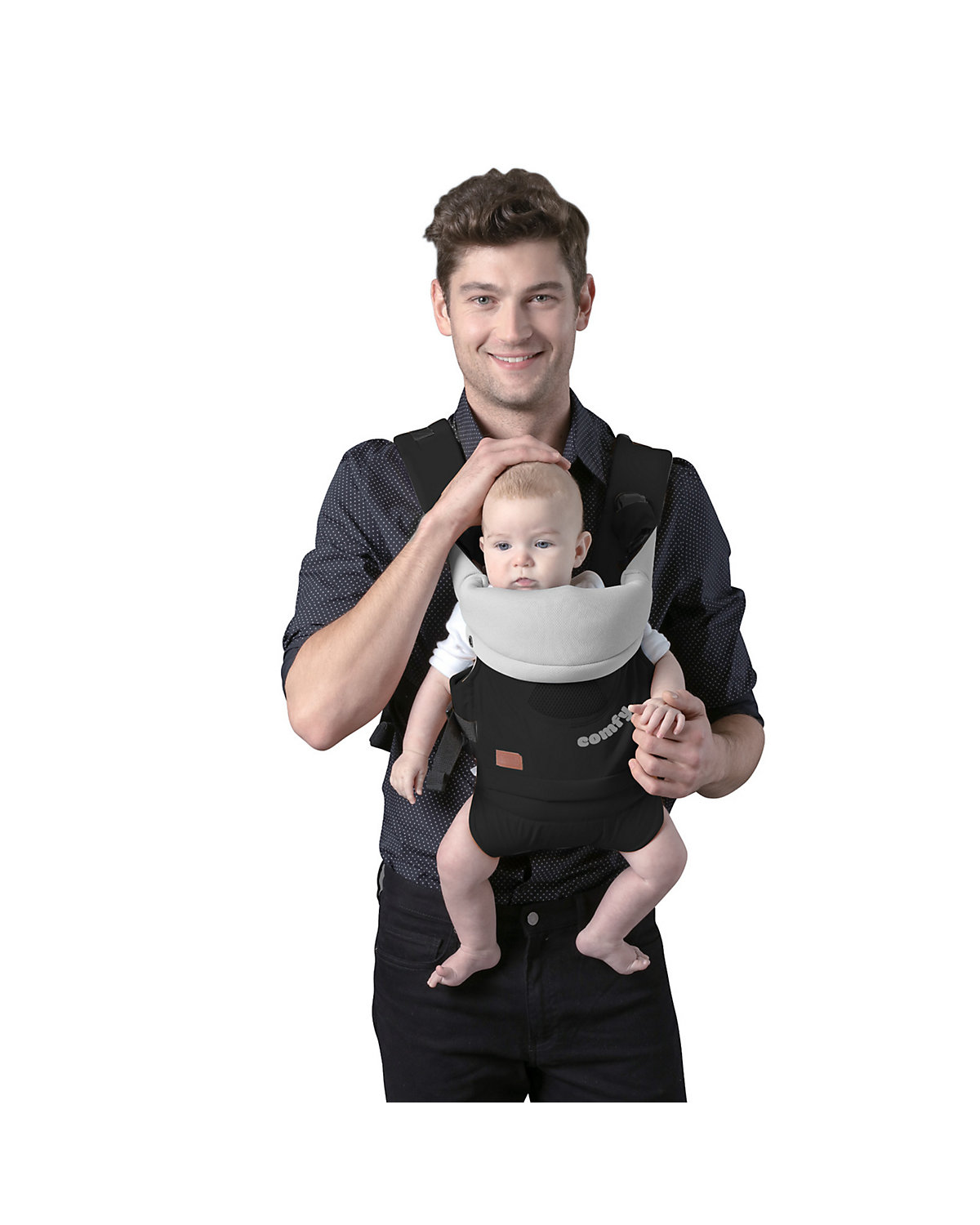 Babytrage Comfy 3 in 1 Bauch- und Rückentrage 4 Positionen bis 9 kg ab Geburt Babytragen