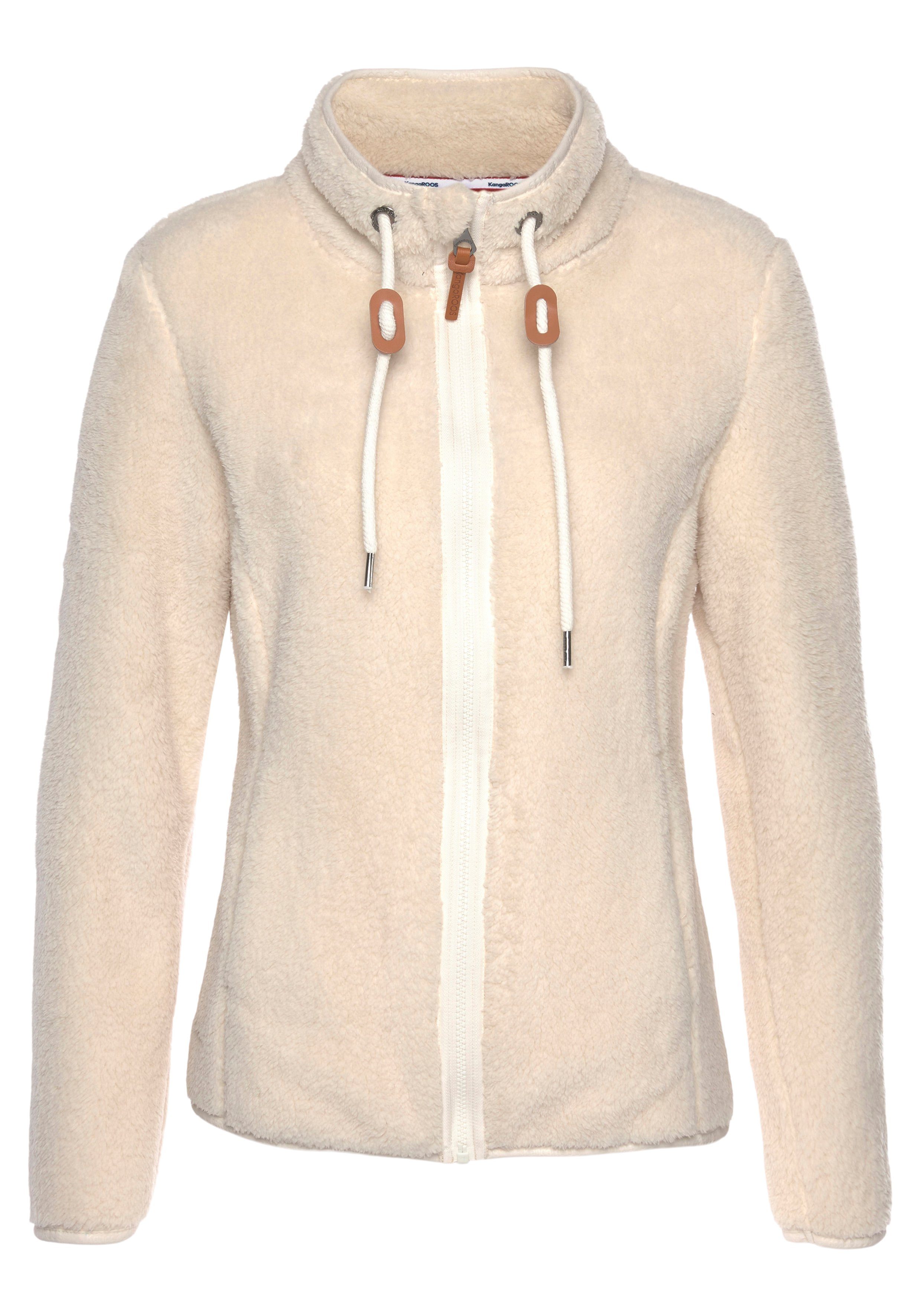 KangaROOS Sweatjacke aus flauschigem Teddy-Fleece