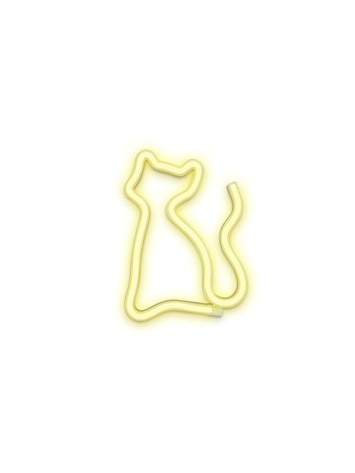 COFI 1453 Neon LED Zeichen Licht Batterie / USB LED Licht Home Leuchtschild Nachtlicht Katze - Gelb in Gelb günstig kaufen onesize